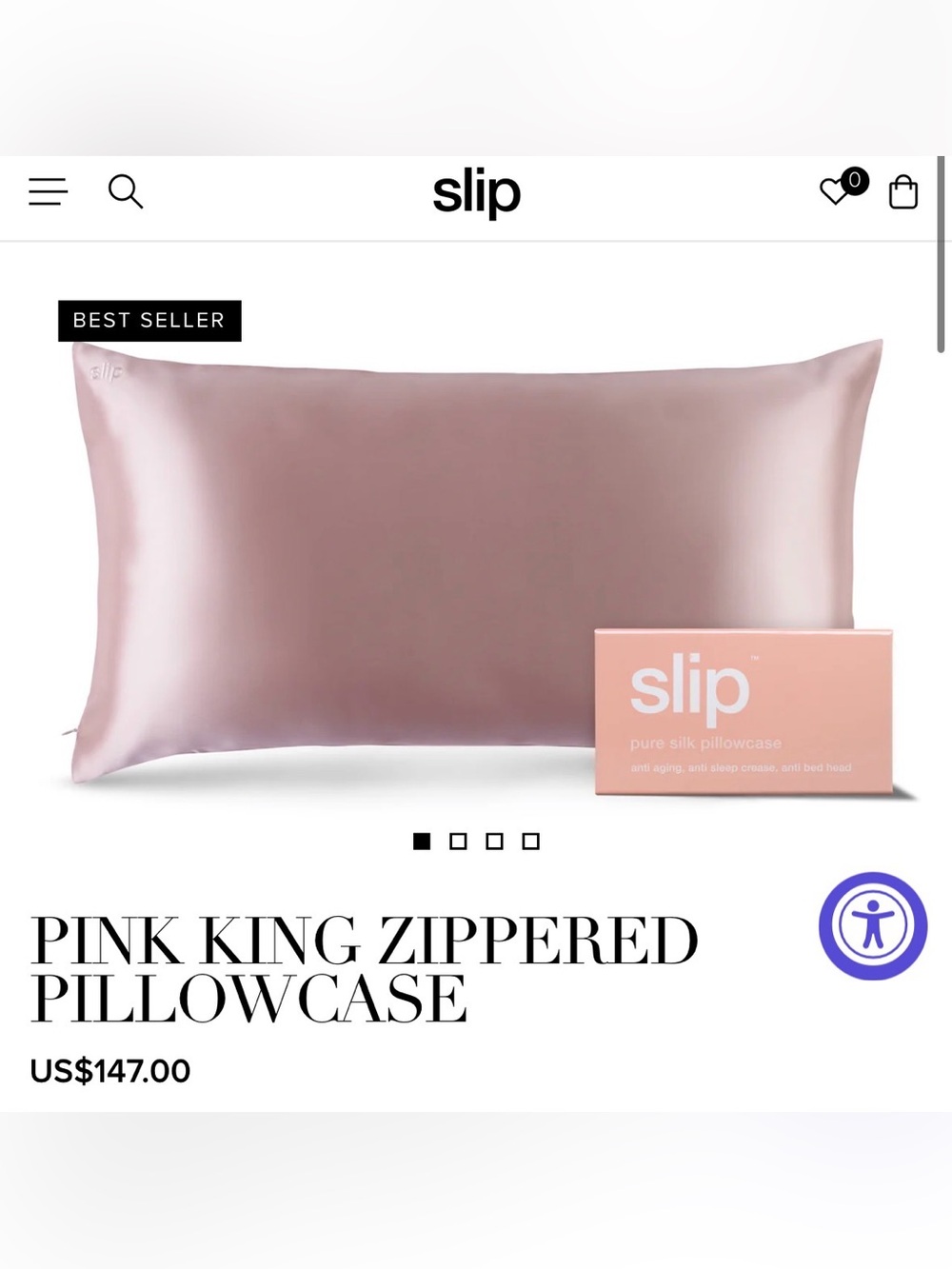 slip Pure Silk Pillowcase in Dusty Pink